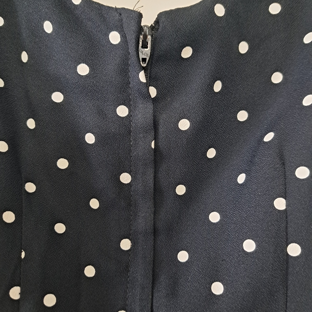 Vintage Black and White Polka-dot Dress with Pockets - Picture 8 of 8
